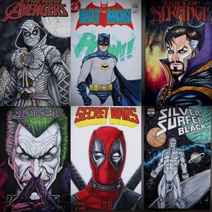Original Custom Blank Sketch Cover Artwork DC Comics Marvel Image Commissions - Picture 1 of 24