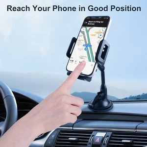 Universal Short Arm 360° Car Windscreen Suction Mount for iPhone, Samsung, Motor - Picture 1 of 6