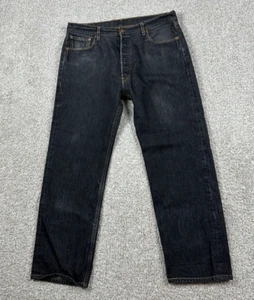 VTG Levis 501 XX Jeans Mens 38x32 Black Denim Dark Wash Button Fly Y2K *36x29 - Picture 1 of 12
