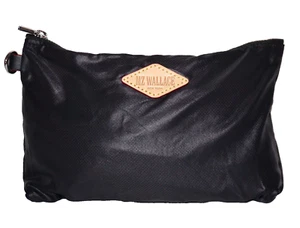 MZ WALLACE Small Black Lightweight Nylon Slim Zippered Pouch 5x8 - Picture 1 of 10