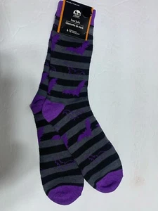 Halloween Seasonal Collection Bats Themed Crew Socks Size 6-12 NWT - Picture 1 of 3