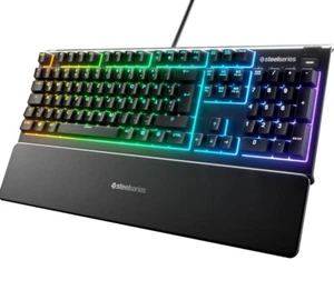 SteelSeries Apex 3 RGB Gaming Keyboard, Premium Magnetic Rest, RGB Illumination - Picture 1 of 6