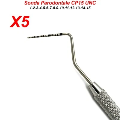 MEDSPO Sonde Periodonzia Parodontali CP-15 UNC Sonda Misura Profondità Tasca Dentale X5
