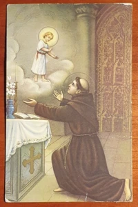 CARTOLINA D'EPOCA ORIGINALE SAN FRANCESCO E GESU' BAMBINO NON VIAGGIATA 1934 - Picture 1 of 1