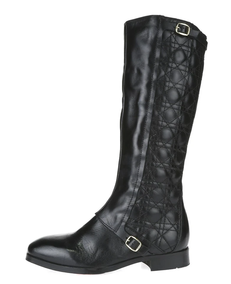 Catherine Catherine Malandrino Ava Acolchado Negro Botas de Montar Altas Zapatos Talla 37 Foto 1 de 4