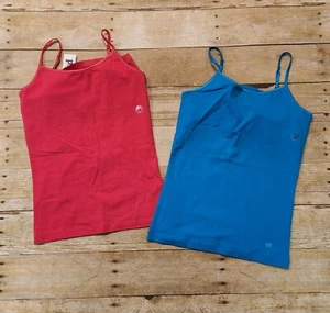 Set of 2 P.S. From Aeropostale Girls pink and aqua tank top girl size 12 - Picture 1 of 1