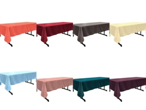 60" x 84" Long Rectangular Tablecloth - Polyester Poplin Tablecloth for Events  - Picture 1 of 43