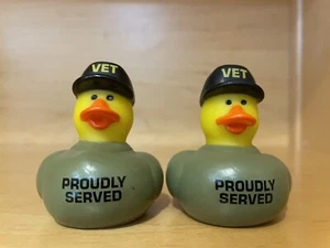 New Novelty Rubber Duck Set-Dashboard/Decor Fun 2"-2.5" USA ARMED FORCES VETERAN - Picture 1 of 6