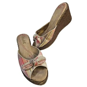 MUDD Lover Autumn Bow Woven Slide Wedge Sandals size 8 M - Picture 1 of 7