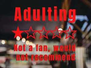 Adulting. Not a fan, would not recommend - Vinyl decal - Picture 1 of 21