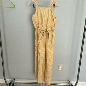 Girls large wide leg copper key romper yellow and white - Picture 1 of 8