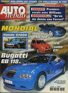 AUTO HEBDO n°1157 07/10/1998 BUGATTI EB118 MERCEDES SLK CARLSSON MICHEL VAILLANT - Imagen 1 de 1