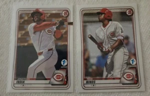 2020 Bowman 1st Edition 2 Card Lot Cincinnati Reds India, Hinds - Bild 1 von 2
