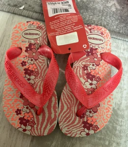 Chanclas flor havaianas. Rosa Neón Y Blanco Talla 9C Eur 25/26 (23-24) - Imagen 1 de 3