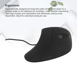 USB Vertical Wired Mouse 4 Adjustable DPI Silent Click Ergonomic Vertical - Picture 1 of 24