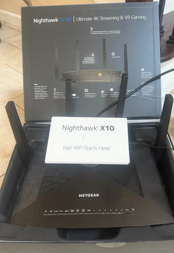 NETGEAR Nighthawk X10 7200 Mbps 7 Port Wireless AD Router (R9000-100NAS) - Image 1 of 1