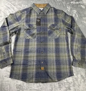 Dubinik Herren Flanell Arbeitshemd GR. MEDIUM blau grün kariert Utility Knopfleiste - Bild 1 von 10