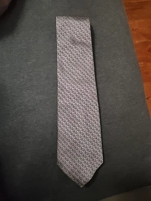 Meeting Street Silk Tie Mens Blue Geometric Necktie Hand Made Silk XL 62 x 3.58 - Image 1 of 4