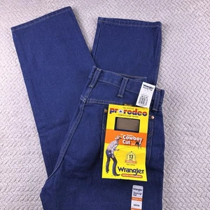 Wrangler Jeans Vtg Cowboy Cut 13MWZ Original Fit Pro Rodeo Rigid Indigo 35x34 - Picture 1 of 14