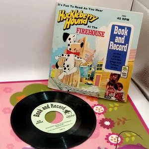 HUCKLEBERRY HOUND At The Firehouse Read Along Book 45 RPM Record Peter Pan - Picture 1 of 7