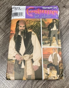 Pirate Costumes Mens Sz BB L XL Simplicity 4923 Halloween Cosplay Pattern Uncut - Picture 1 of 5