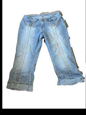 Jean Capris con puños Apollo y detalles de costura delantera mujer talla 19/20 azul Foto 1 de 4