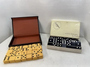 Vintage MCM Bakelite Dominoes Set 28 Tiles + Catalin By Cardinal Set Of 28 Tiles - Picture 1 of 6