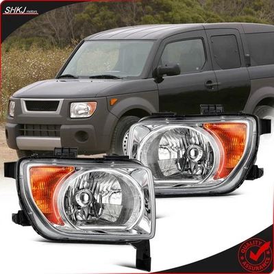 Conjunto de faros para Honda Element 2003-2008 carcasa cromada par L+R Foto 1 de 4