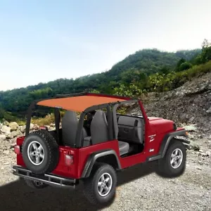 Shadeidea Sun Shade for Jeep Wrangler TJ 1997-2006, Front & Rear - Orange - Foto 1 di 7