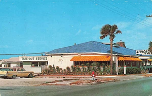 Jacksonville Beach FL Strickland's Restaurant Take-Out Service Postcard - Picture 1 of 2