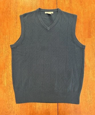 Geoffrey Beene Acrylic Sweater Dress Vest Medium Blue Men’s Knit - Image 1 of 4