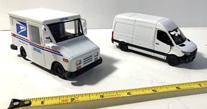 Kinsmart 1/40 Pullback Diecast postal truck and Mercedes delivery truck NEW - Picture 1 of 22