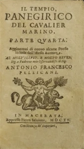 Giambattista Marino. - Il tempio, panegirico del cavalier Marino, parte quarta, - Imagen 1 de 1