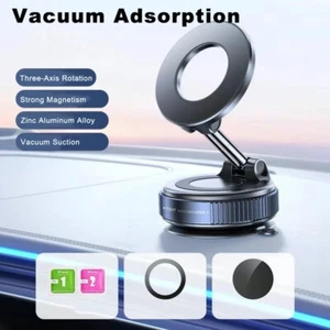 360° Adjustable Magnetic Vacuum Suction Cup Car Phone Holder Mount For MagSafe - Picture 1 of 21