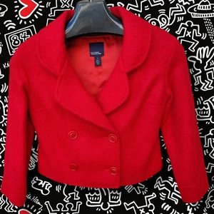 Tommy Hilfiger Italian Runway Collection Red Wool/Mohair Cropped Jacket sz 4 nwt - Picture 1 of 7