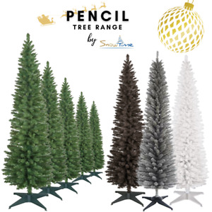 Christmas Tree Slim Pencil 4ft 5ft 6ft 7ft 8ft Green Grey White Black Xmas Trees