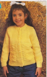 childrens  jacket cardigan double knit knitting pattern COPY a70 - Picture 1 of 1