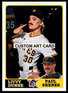 Livvy Dunne Paul Skenes Pittsburgh Pirates maßgeschneiderte Baseball-Kunstkarte - Bild 1 von 2