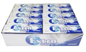 30 x WRIGLEYS EXTRA WHITE PEPPERMINT CHEWING GUM SUGARFREE PELLETS BULK LOLLIES - Picture 1 of 4