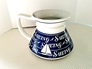 Enesco mug SAILING nautical noSpill Sail boat 3-1/2" tall cup ceramic 1984 Korea - Picture 1 of 6