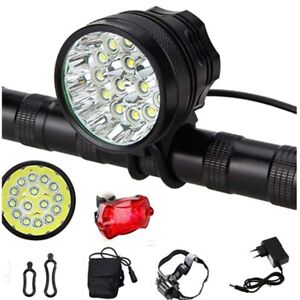 3-Modes Torch Flashlight 60000LM 15x LED Cycling Bike Bicycle Head Light Lamp 