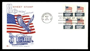 MayfairStamps US FDC 1971 Washington DC Block American Flag Cover Craft First Da - Picture 1 of 2