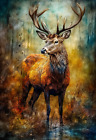 "Red Deer" 13" x 19" Fine Art Print Limited to Only 20 Hand-Numbered Copies