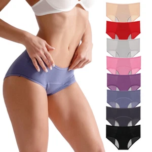 Womens LeakProof Period Knickers Cotton Panties Menstrual Underwear Briefs US - Picture 1 of 21