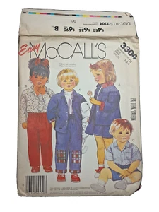 McCall's 3304 Unisex Kleinkinder Größe 2-3-4 Muster Schnitt Umschlag Beschädigung - Bild 1 von 4