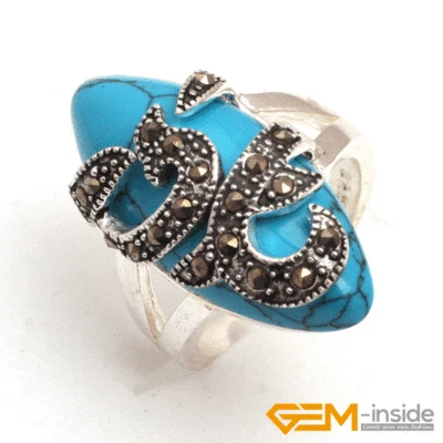 Dijes de joyería de jade con piedras preciosas naturales anillos regalo marcasita plata tibetana 14x29 mm Foto 1 de 4