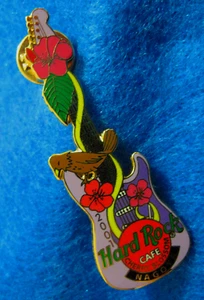 NAGOYA JAPANESE CHERRY BLOSSOM PURPLE FENDER BIRD GUITAR 2001 Hard Rock Cafe PIN - Picture 1 of 1
