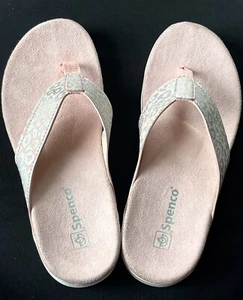 Spenco Orthotic Memory FoamThong Sandals 8B PINK Animal print Brand New - Picture 1 of 5