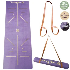 GOLDEN® Yogamatte rutschfest aus Kautschuk XL groß 4mm Dicke 183cm Länge Align - Bild 1 von 6