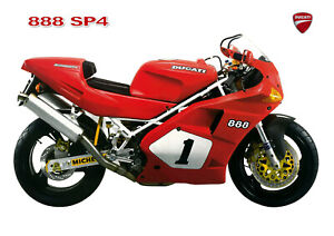 DUCATI Poster 888 SP4 Superbike Suitable to Frame